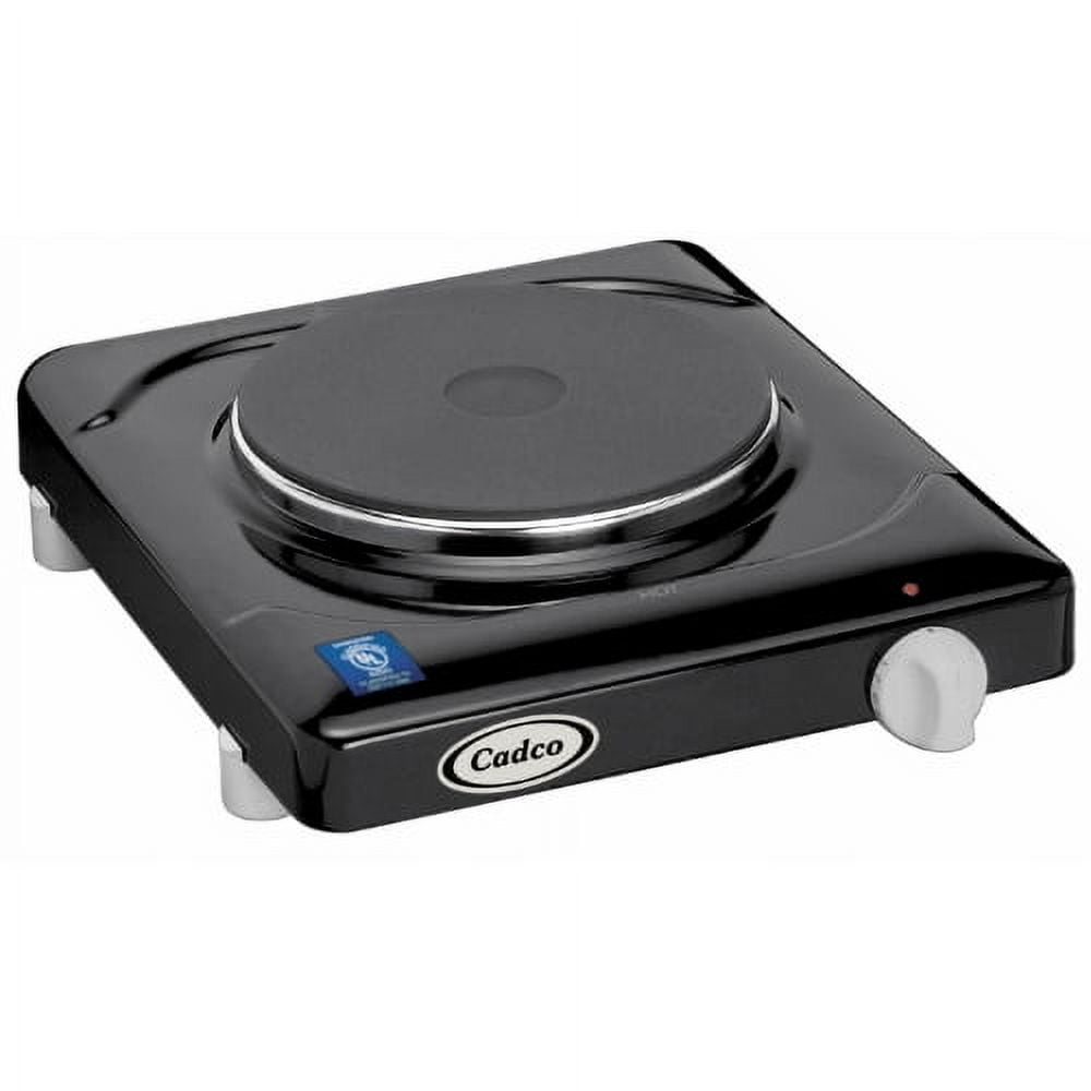 Cadco - KR-1 - Black Portable 120V Single Cast Iron Range
