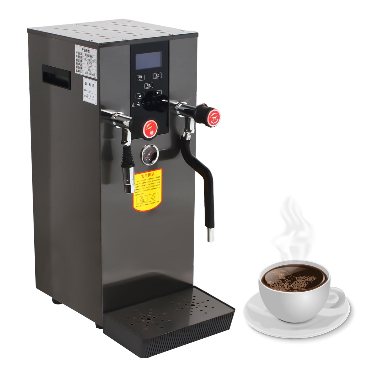 ChicHomey Stainless Commercial Steam Water Boiling Machine Espresso Coffee Maker Cafe 12L