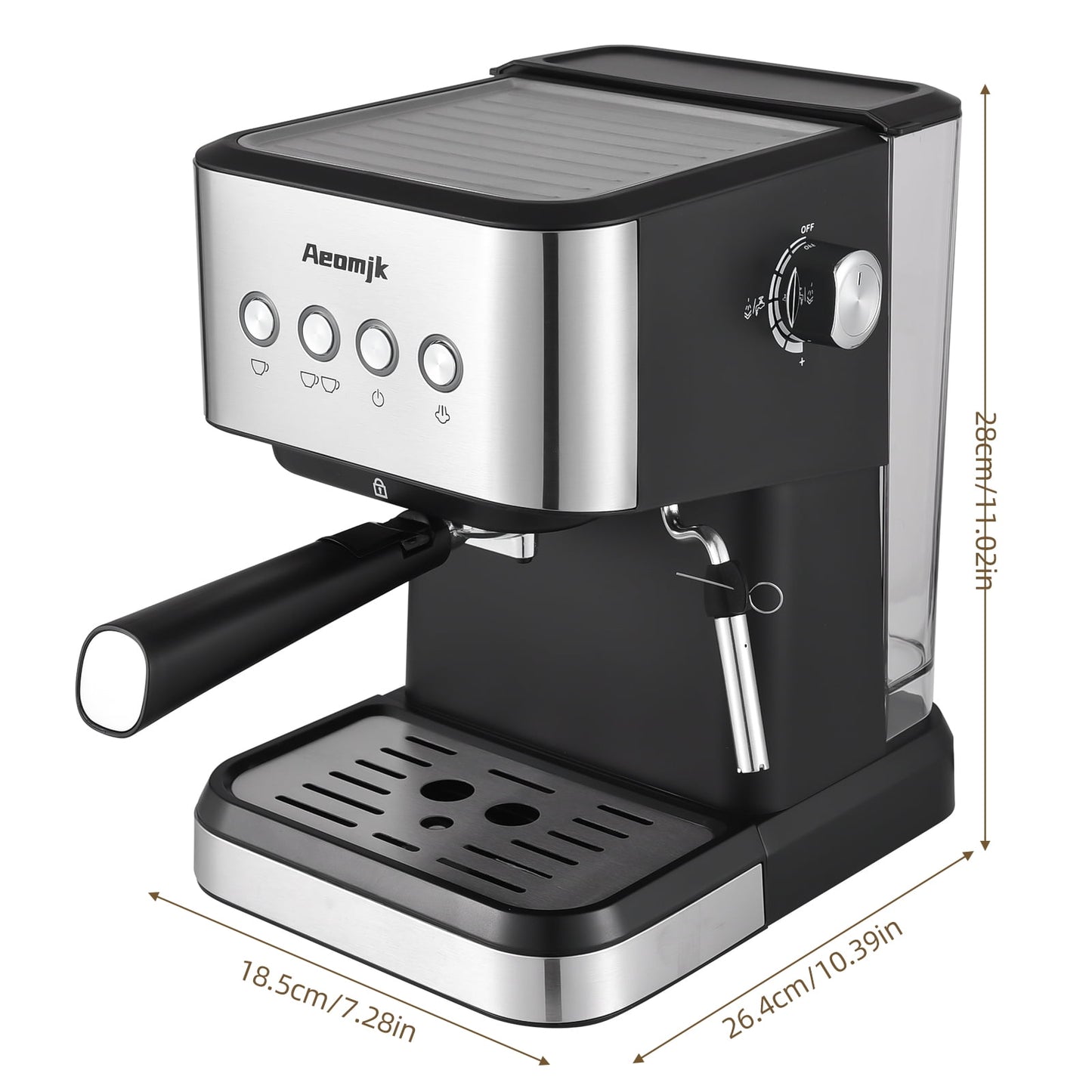 Coffee Maker,Wand / 1.5l 1050w All-in-one Coffee Wand / 15 Bar Espresso Water /coffee Spoon 1.5l Water /coffee Bar Espresso 1050w / 1.5l Water Coffee With Siuke With Fr
