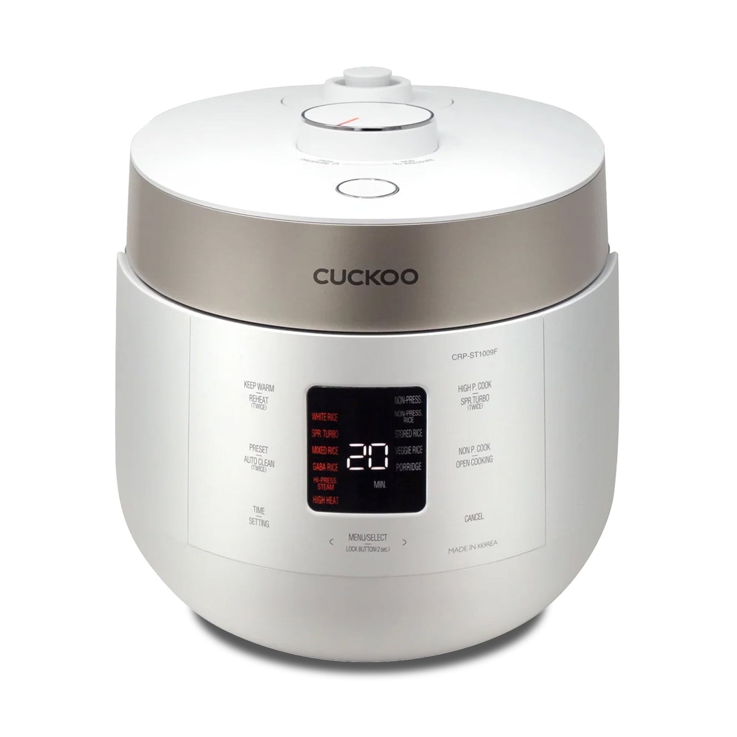 Cuckoo CRP-ST0609FW 6-Cup Electric Rice Cooker, White - 16 Menu Options, Auto Clean