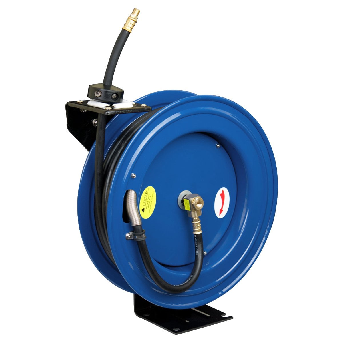 Cyclone Pneumatic CP3688 Rubber, Blue 3/8 in x 50 ft Retractable Air Compressor Hose Reel
