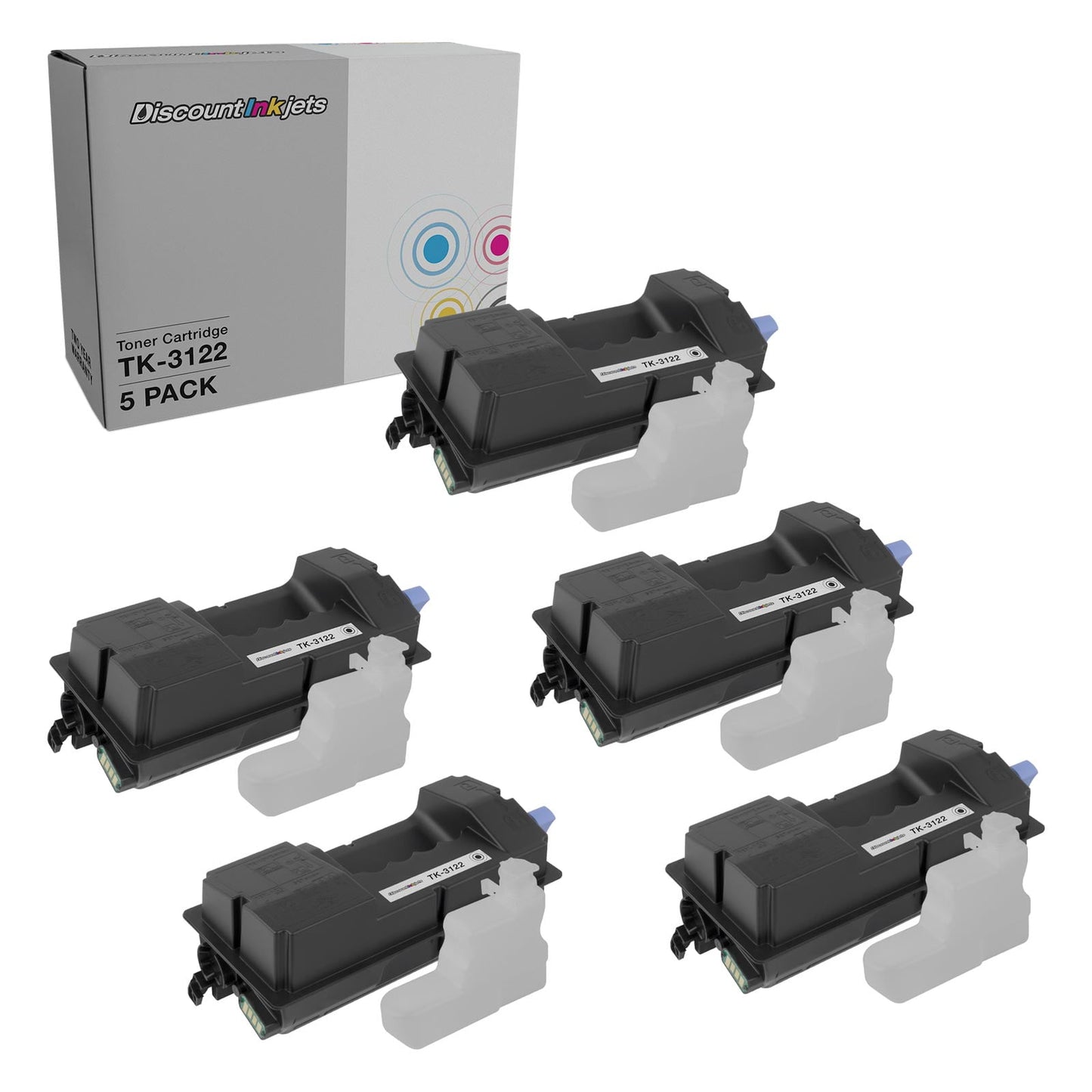 DI Toner Cartridges for Kyocera TK-3122 1T02L10US0 (Black, 5-Pack) Compatible with the following printers: FS-4200DN