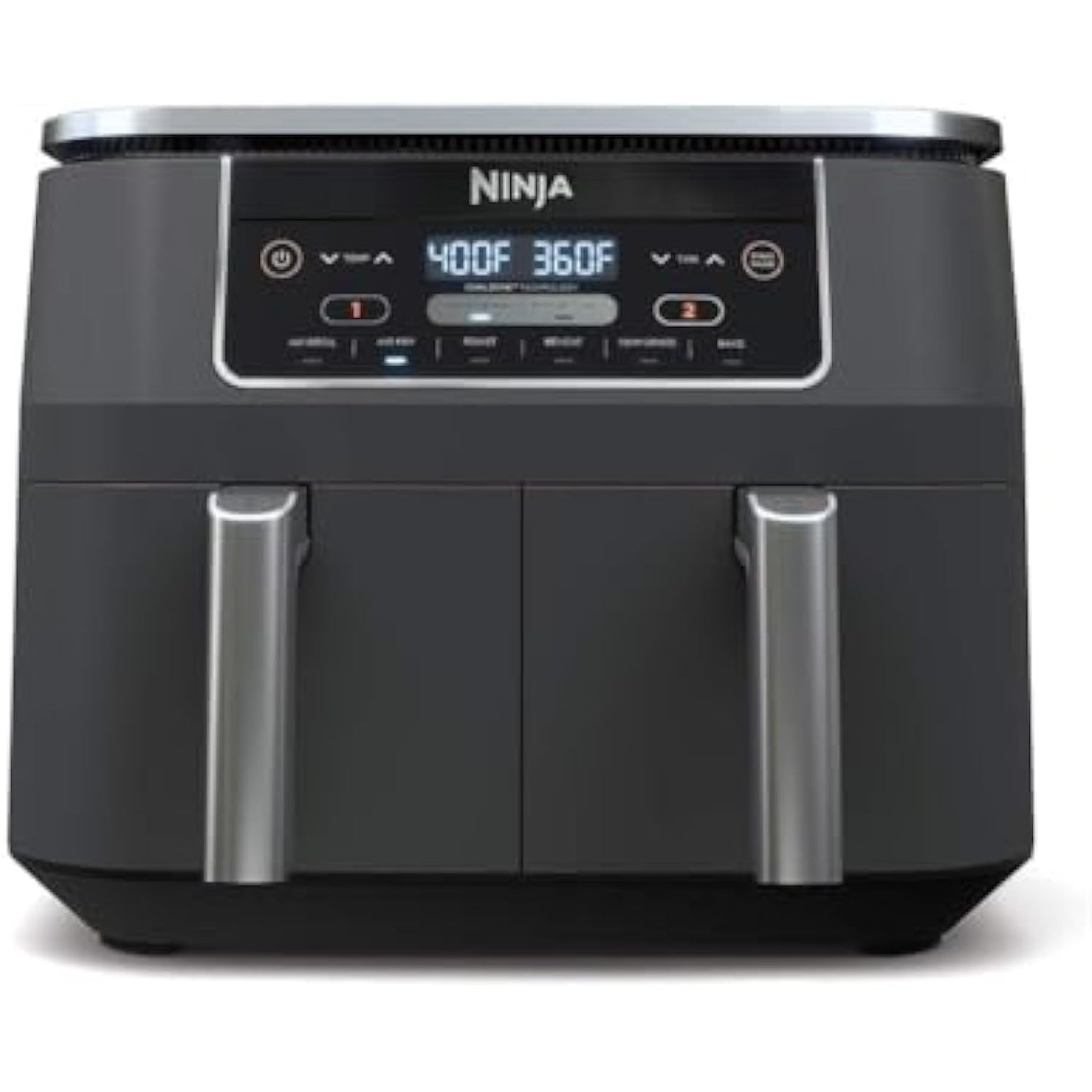 DZ201 Foodi 8 Quart 6-in-1 DualZone 2-Basket Air Fryer with 2 Independent Frying Baskets, Match Cook & Smart Finish to Roast, Broil, Dehydrate & More for Quick, Easy Meals