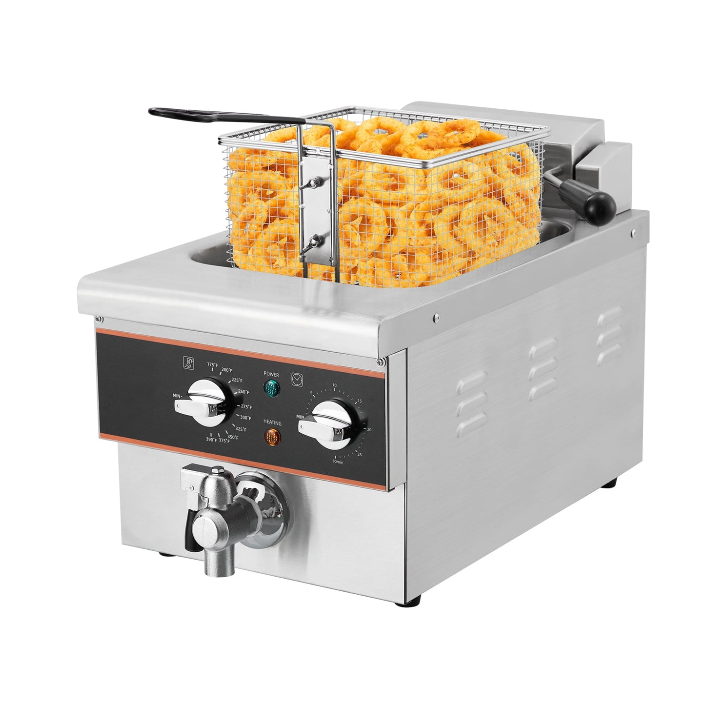 Electric Deep Fryer,Electric Fryer With Lid and Odor Filter,Adjustable Temperature,Removable Frying Basket and Easy to Clean Stainless Steel Body for Home and Commercial Use