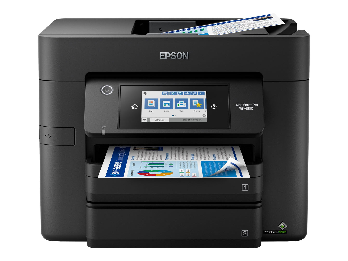 Epson WorkForce Pro WF-4830 Wireless All-in-One Printer with Auto 2-sided Print, Copy, Scan and Fax, 50-page ADF, 500-sheet Paper Capacity, and 4.3" Color Touchscreen