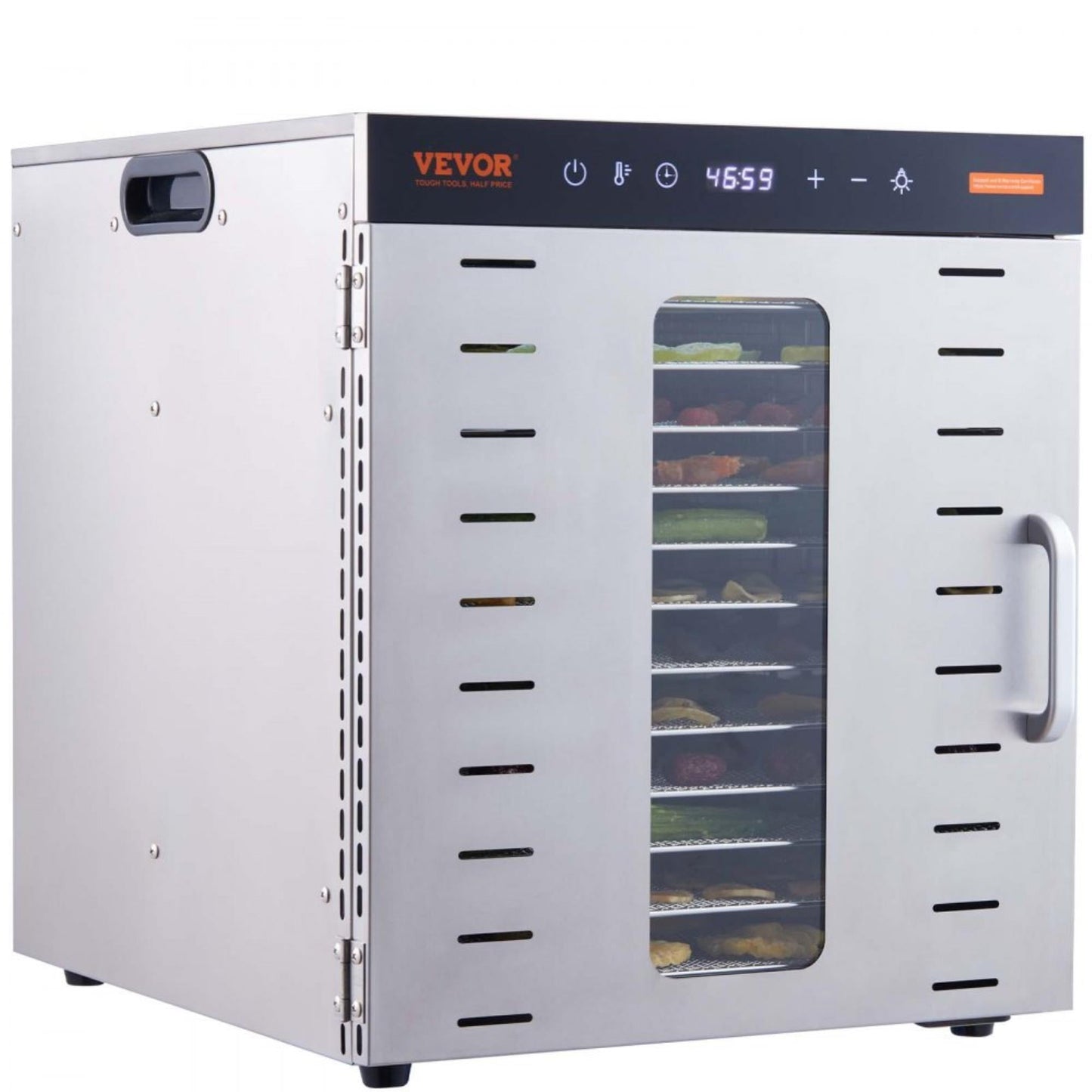 Food Dehydrator Machine, 10 Stainless Steel Trays, 1000W Electric Food Dryer with Digital Adjustable Timer & Temperature for Jerky, Herb, Meat, Beef, Fruit, Dog Treats and Vegetables