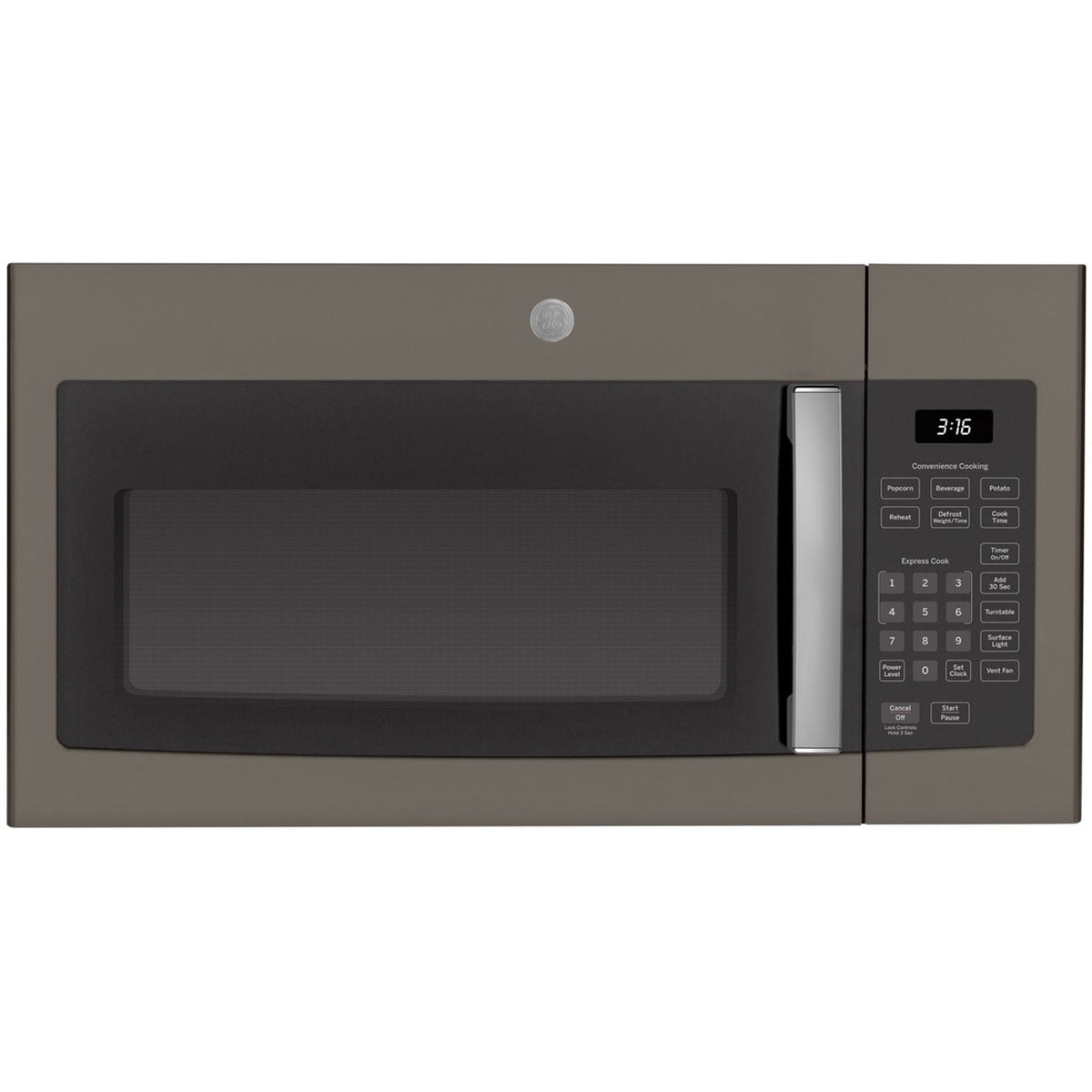 GE 30 inch OvertheRange Microwave Oven OnOff & 2Speed 300 CFM Venting in Slate