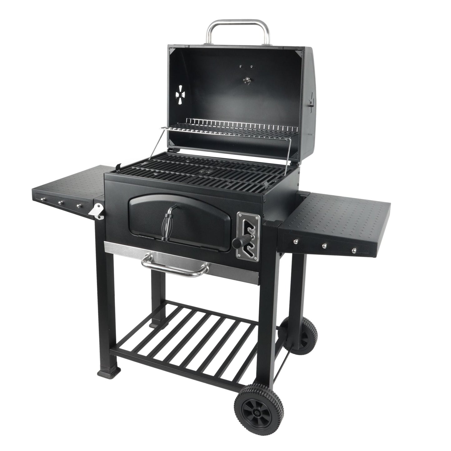 Grill Boss 23" Charcoal Barrel Grill, Adjustable Grate Large Cooking Area, Black