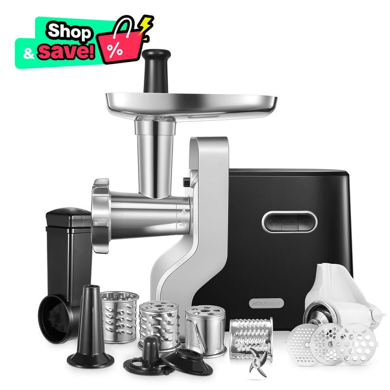 Heavy Duty Electric Meat Grinder for Home & Commercial Kitchen, 3000W Max Power, 5-in-1 Sausage Stuffer, 3 Stainless Steel Grinding Plates, 5 Pounds/Min High Efficiency Grinding