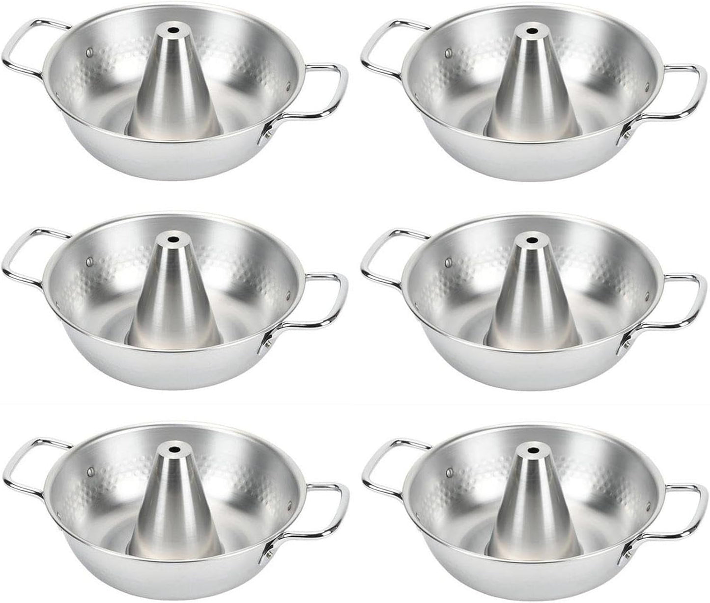 JapanBargain, Authentic Japanese Shabu Shabu Hot Pot, Stainless Steel with Chimney, Traditional Hotpot Pan, Made in Japan, 26 cm, 6-Pack