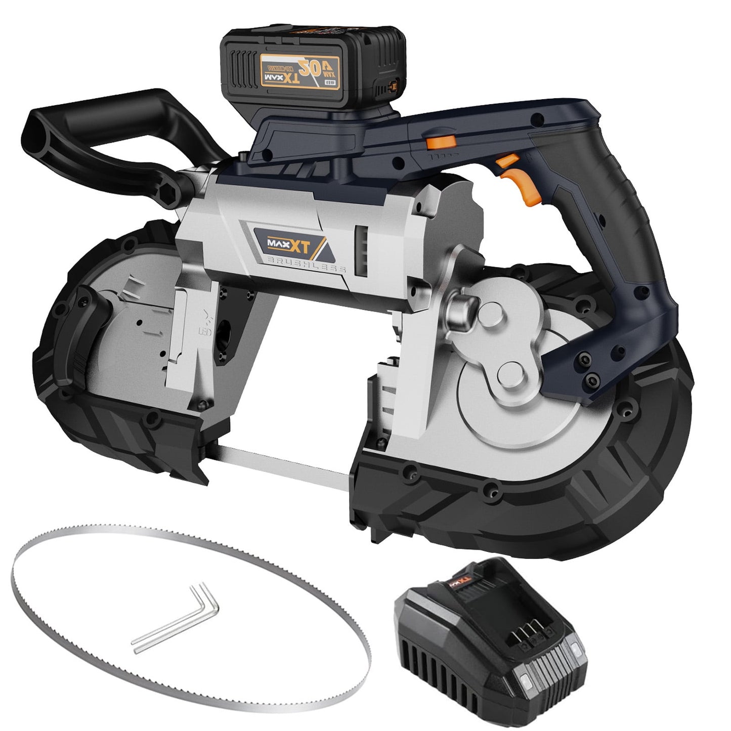 MAXXT 5inch Cordless Band Saw,Brushless Power Band Saw 20V MAX Cutting Capacity 6 Speeds Adjustable(Battery & Charger Included)