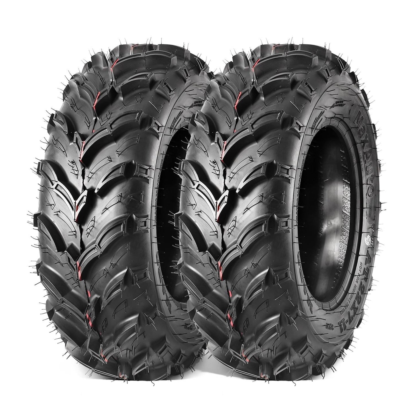 Maxauto 2PCS 22x7-11 Front ATV Tires 22x7x11 Mud Sand Snow Tire UTV Knobby Sport ATV UTV Tires AT All-Terrain 6Ply Tubeless