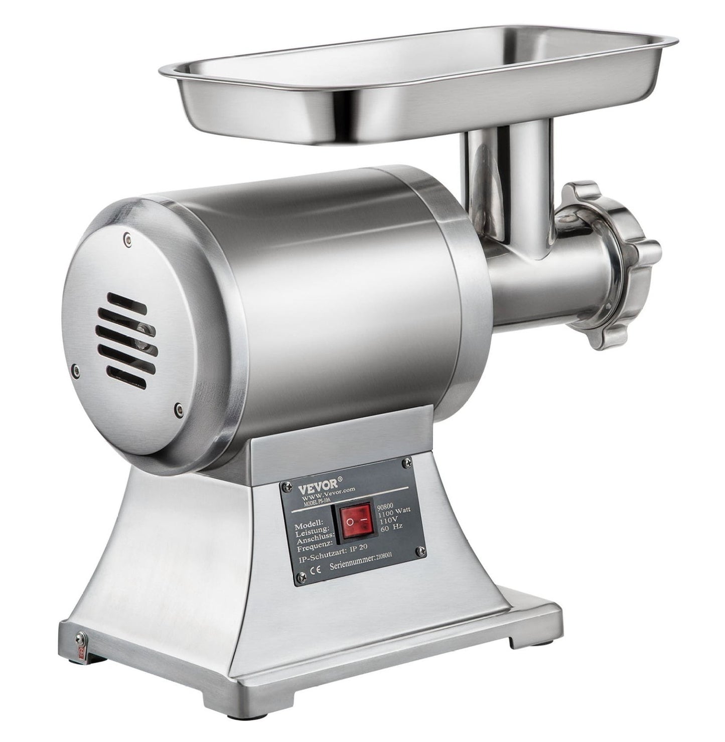 Meat Grinder,550LB/h 1100W Electric Meat Grinder, 220 RPM Heavy Duty Stainless Steel Industrial Meat Mincer w/2 Blades, Grinding Plates & Stuffing Tubes