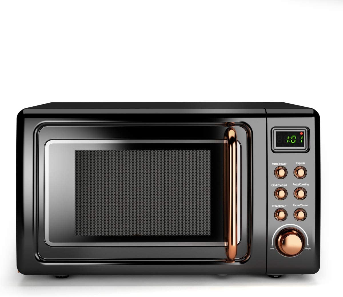 Microwave Oven,Safeplus 0.7Cu.ft, Countertop 700W Microwaves with Cold Rolled Steel Plate 5 Micro Power Defrost & Auto Cooking Function LED Display Glass Turntable and Viewing Window Child Lock