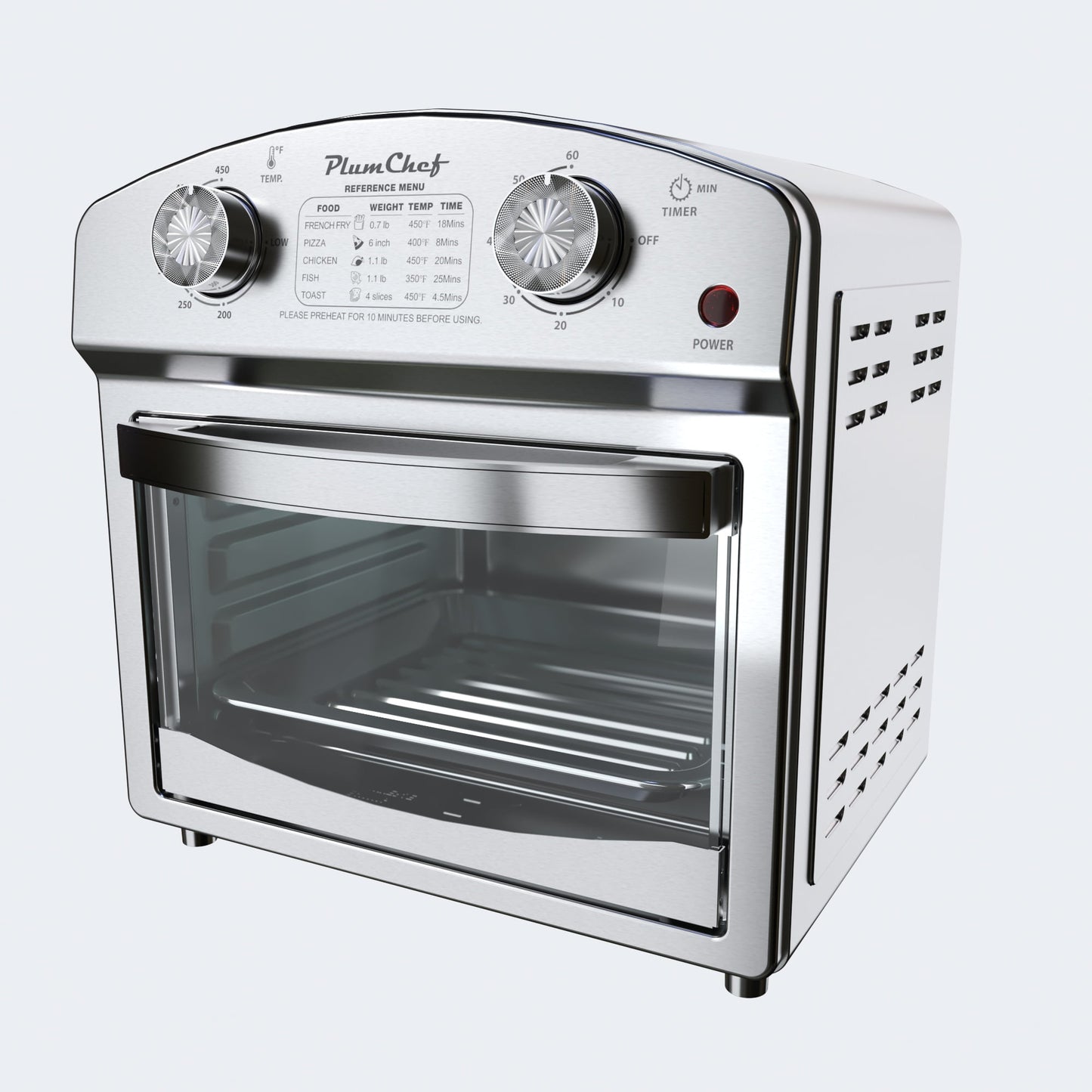 12.5 Quart 7-in-1 Air Fryer Toaster Oven with Time & Temp Control, 5 Preset Modes