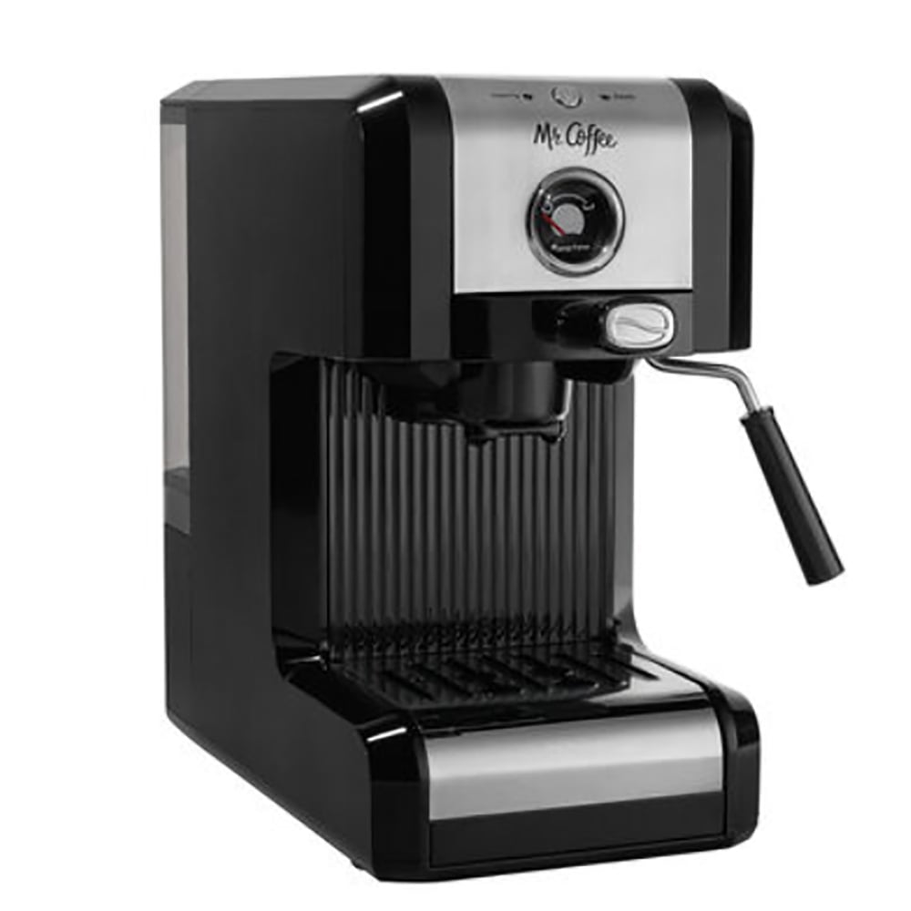 Mr. Coffee Easy Maker Authentic Espresso Machine w/ Auto Tamp Technology, Black