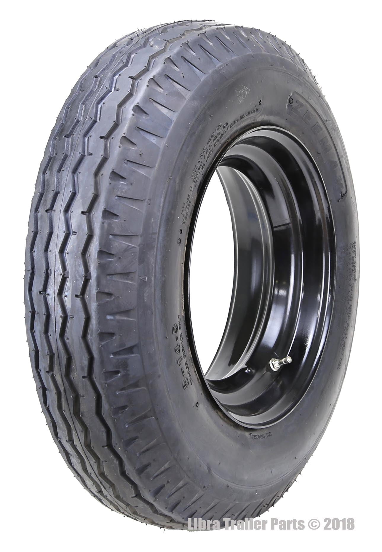 One Heavy Duty Highway Trailer Tire Wheel Assembly 8-14.5 14PR LR G w/6x14.5 Rim