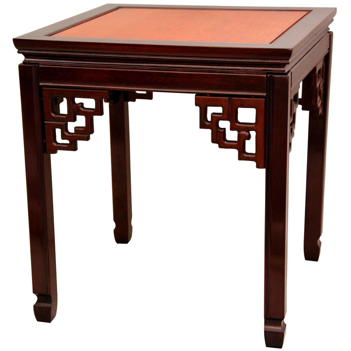 Oriental Furniture Rosewood Square Ming Table, Two-tone