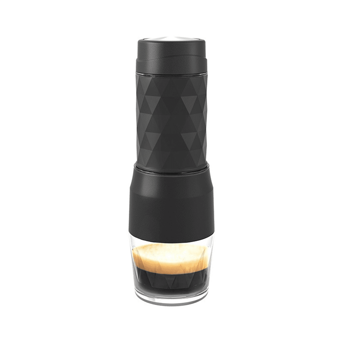 Portable Coffee Maker Espresso Machine Hand Press Capsule Ground Brewer for Travel and Picnic,Black