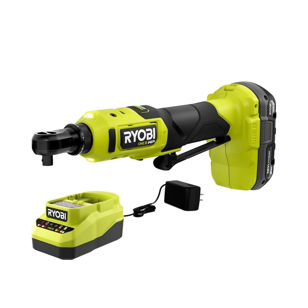 RYOBI ONE+ 18V HP Brushless Cordless 3/8 in. High Speed Ratchet Kit with Battery and Charger (Bulk Packaged) PSBRC26K1