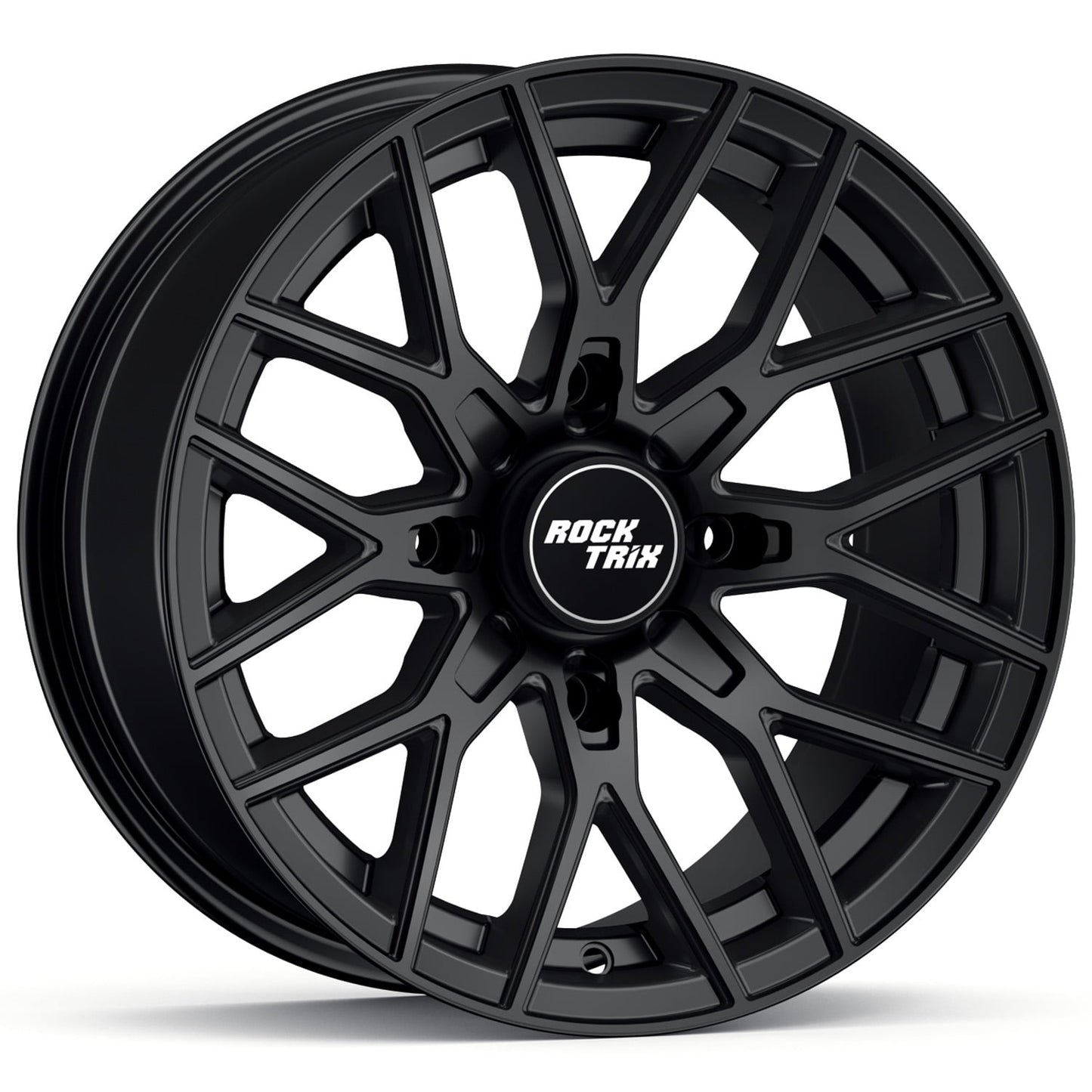RockTrix RT104 15in Wheel 15x7 4x137, 4+3 Offset, ATV UTV SxS Rim, Compatible with Can Am Commander Max Defender Max Pro Maverick X3 Maverick Trail, 4/137 Matte Black