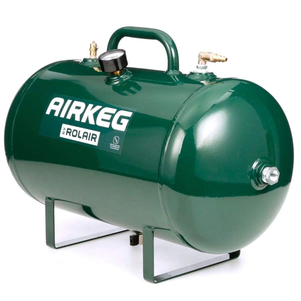 Rolair AIRKEG2 Heavy Duty 10 Gallon Portable Steel Auxiliary Air Storage Tank