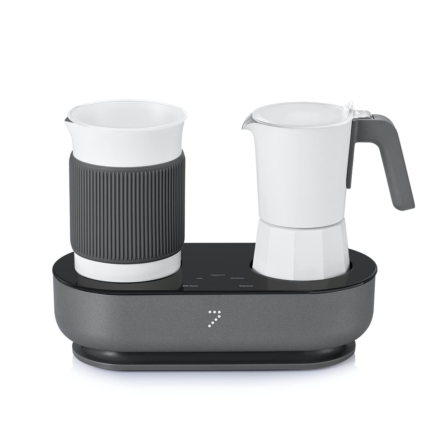 SEVEN&ME Espressor Machine Coffee Maker, with Milk Froth All-in-One Espresso Machine Combination, Latte Cappuccino Macchiato Espresso Electric Moka Pot, One Click Smart Operation(8.66") C101