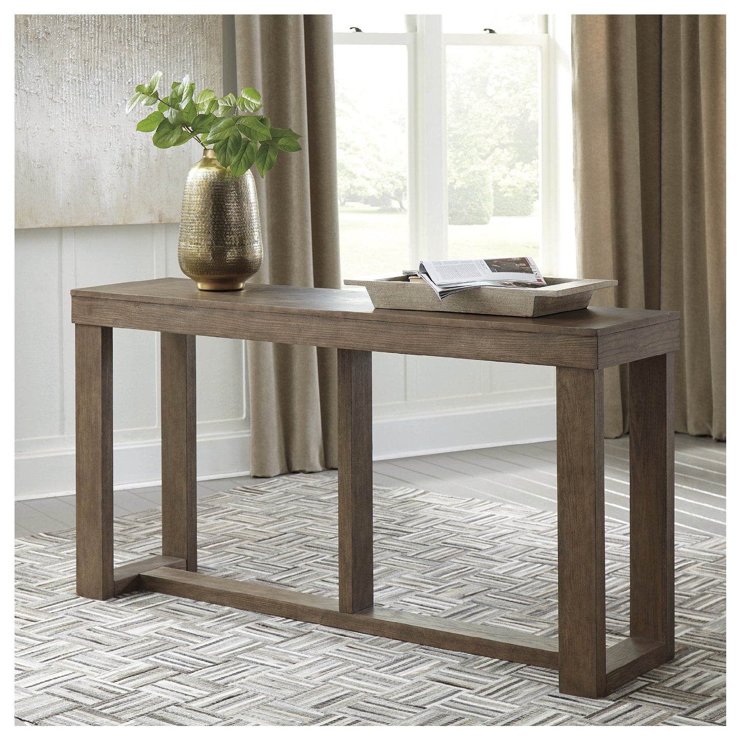 Signature Design by Ashley Contemporary Cariton Sofa/Console Table Gray