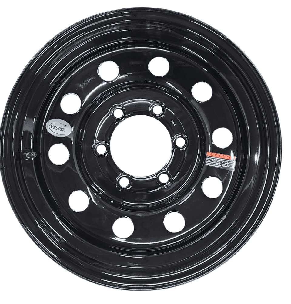 Taskmaster Vesper Steel Trailer Wheel Rim 16x6 6x5.5 Black Mod