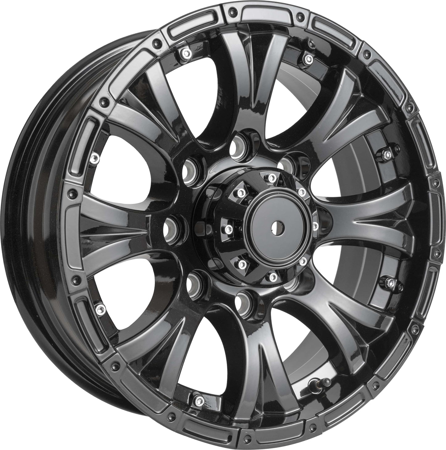 Taskmaster Viking Heavy Duty Aluminum Trailer Wheel Rim 16x6.5 8x6.5 Black Full Paint with Black Cap