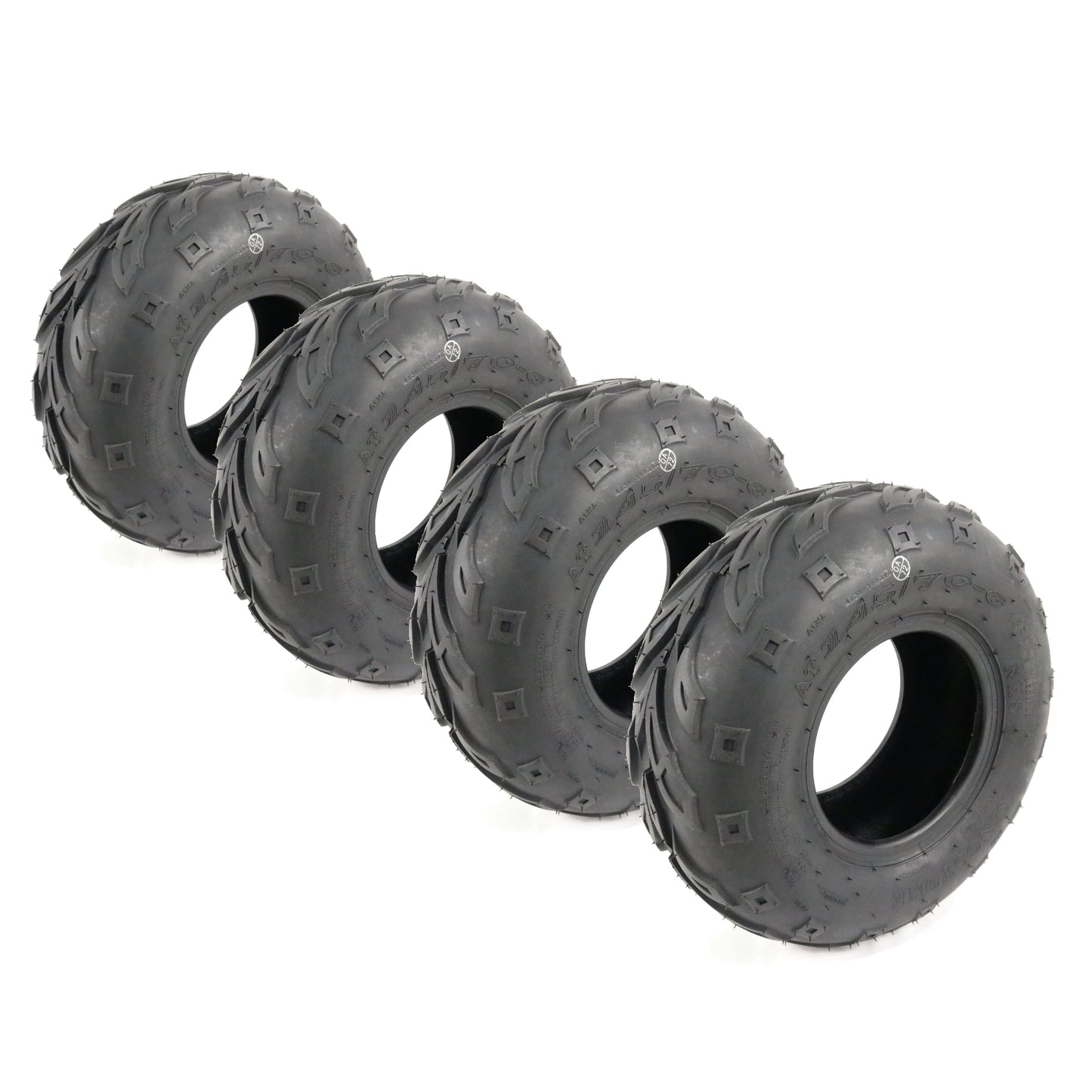 The ROP Shop | 4-Pack - Tires 145/70-6 with 6mm Tread for Motovox MBX10, MBX11, MBX12 Mini Bike