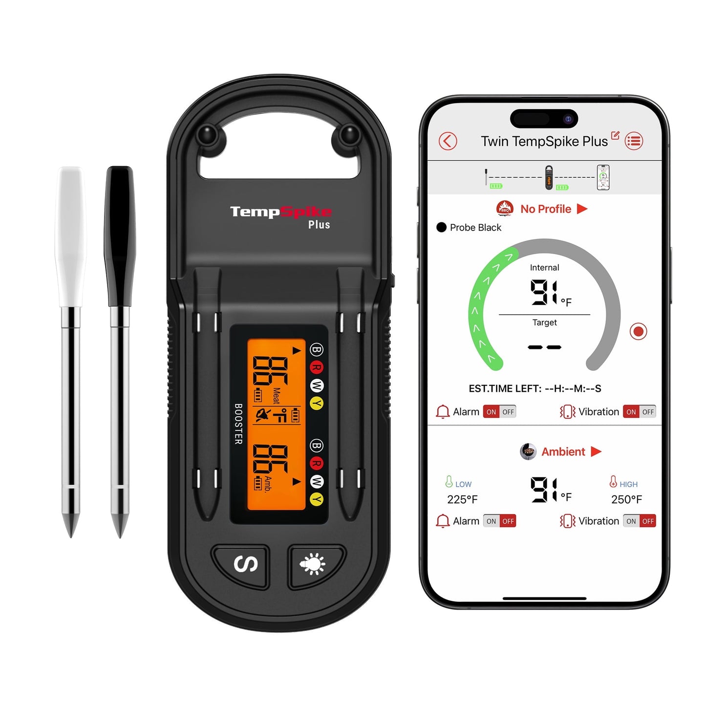 ThermoPro Twin TempSpike Plus Wireless Meat Thermometer with Ultra Thin Probe, Smart Bluetooth Meat Thermometer for Grilling Smoking BBQ Android/iOS Compatible