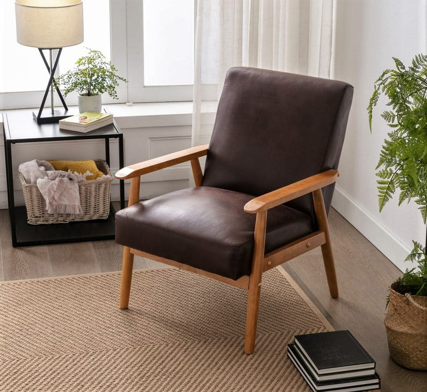 Uspridefurniture Losurdo 25.4'' Wide Tufted Accent Chair -Brown