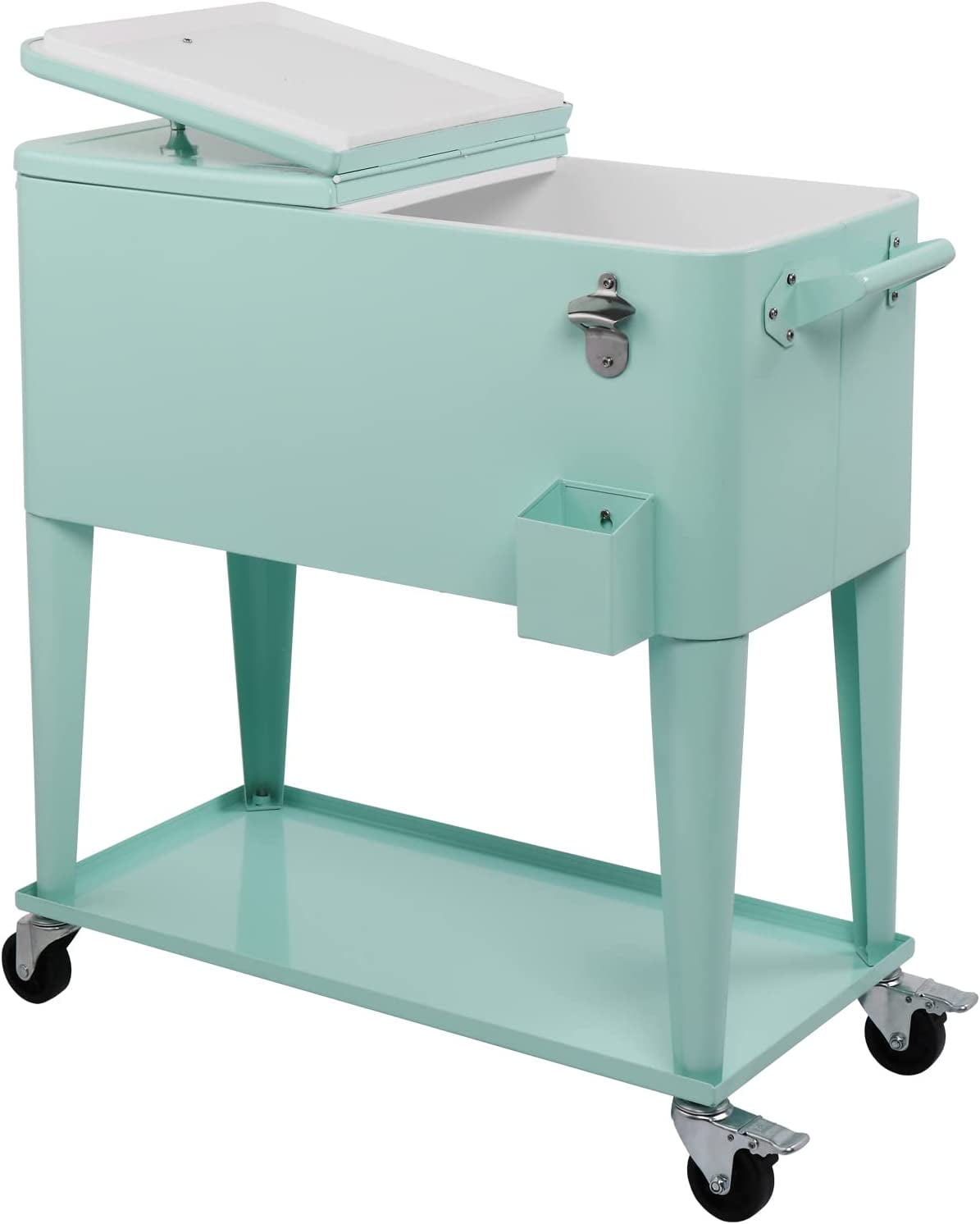 VINGLI 80 qt Steel Cooler Cart, Refrigeration Insulation