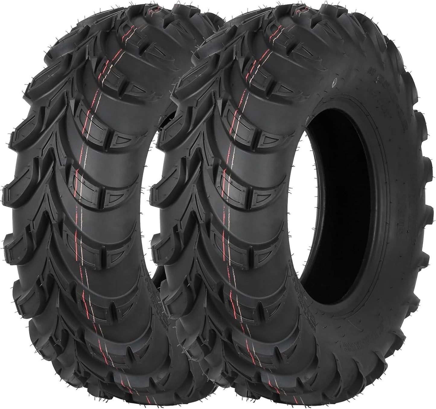 WEIZE 25x8x12 ATV Tires, All-Terrain UTV Tire 25x8-12, 6PR, 2PCS