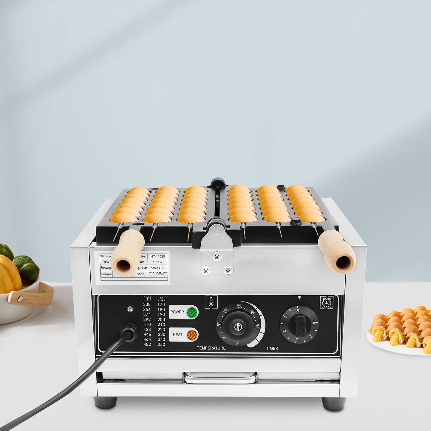 Waffle Making Machine, Mini Egg-Shaped Waffle Making Machine, Silver Waffle Making Machine for making pancakes, muffins, and waffles