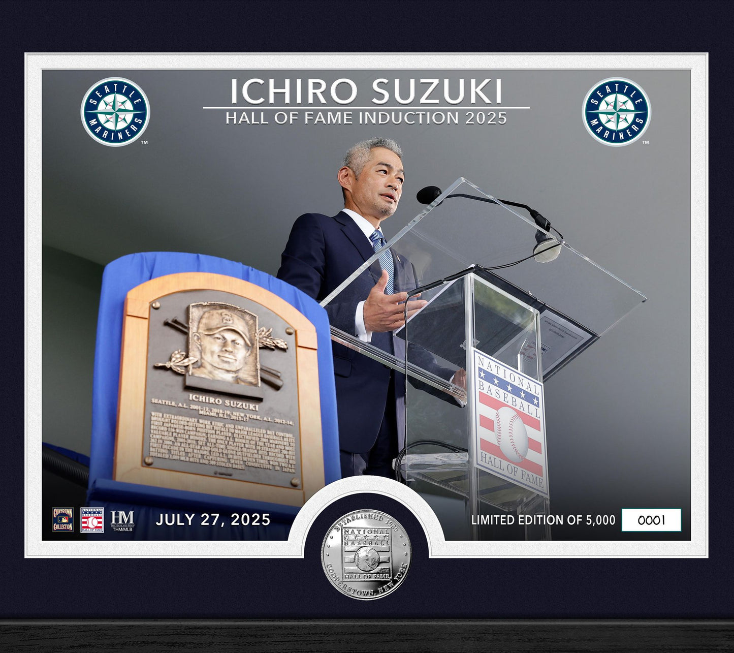 Highland Mint Ichiro Suzuki 2025 HOF InductionCoin Mint Frame