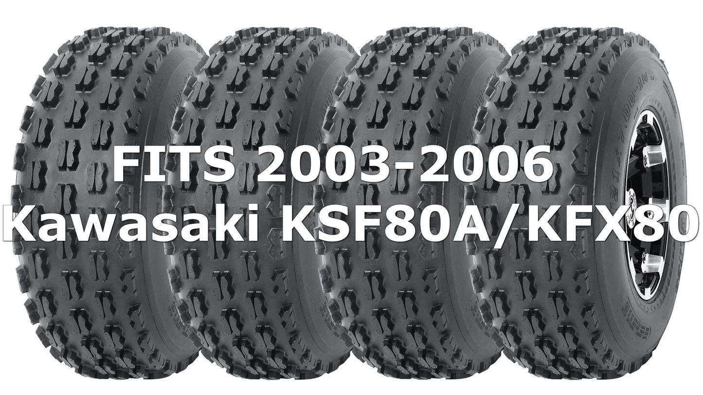 Kawasaki KSF80A/KFX80 2003-2006 Full Set Wanda Sport ATV tires 19x7-8 19x7x8