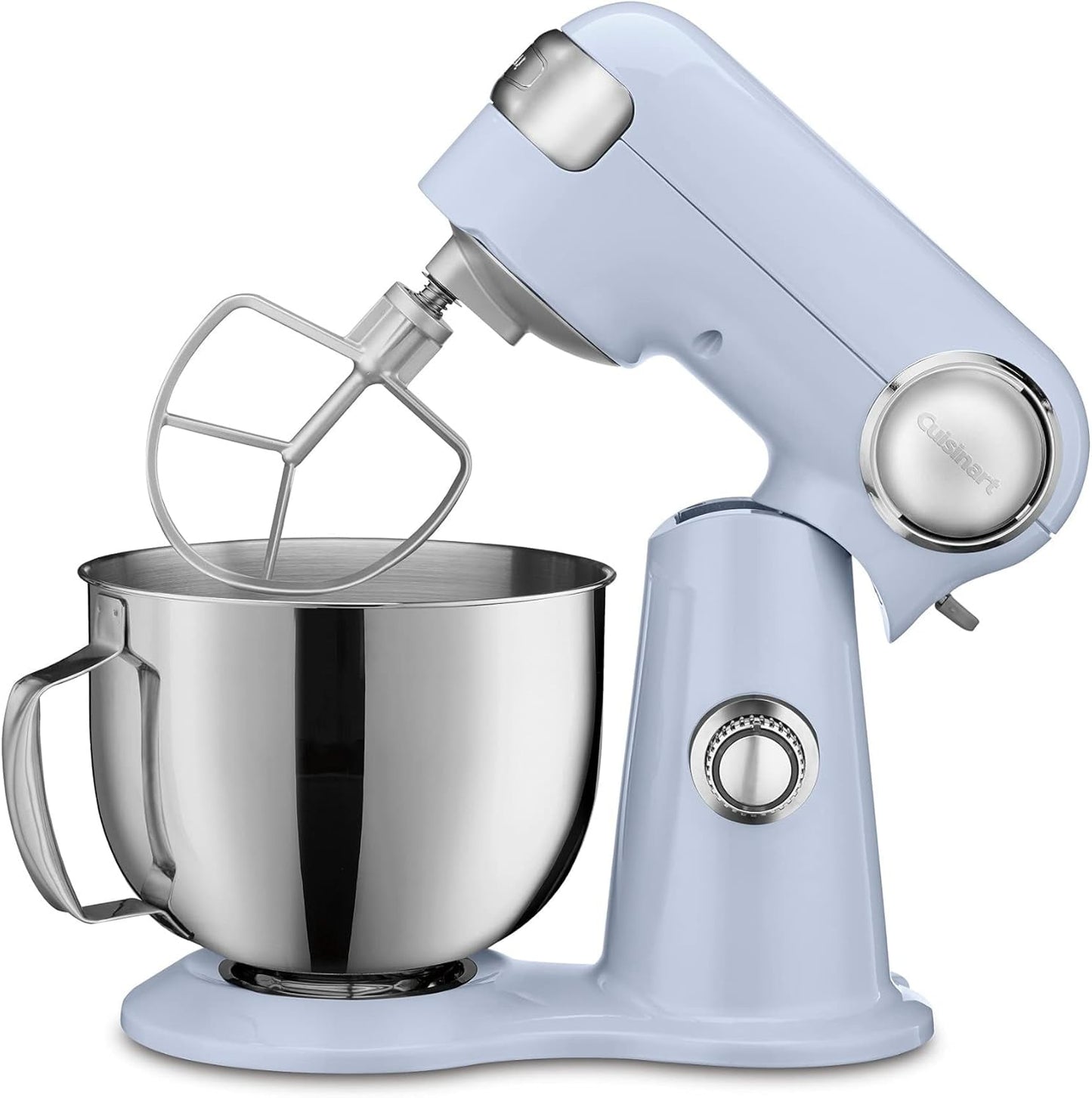 Restored Cuisinart Stand Mixer 12 Speed 5.5 Quart Stainless Steel Bowl Chef’s Whisk Mixing Paddle Dough Hook Splash Guard w/ Pour Spout – SM-50BLUFR FROSTED BLUE (Refurbished)