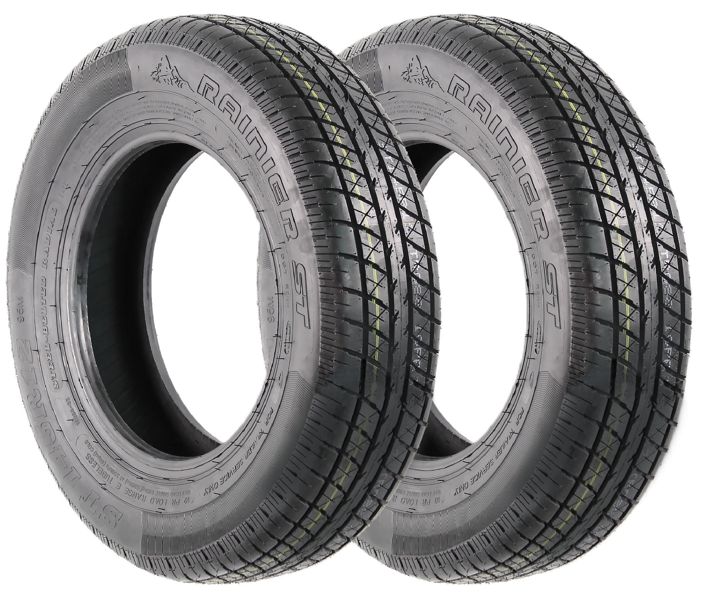 eCustomrim 2-Pk ST145/R12 Steel Belted Radial Trailer Tire Load E 1520# 145/R12 145R12