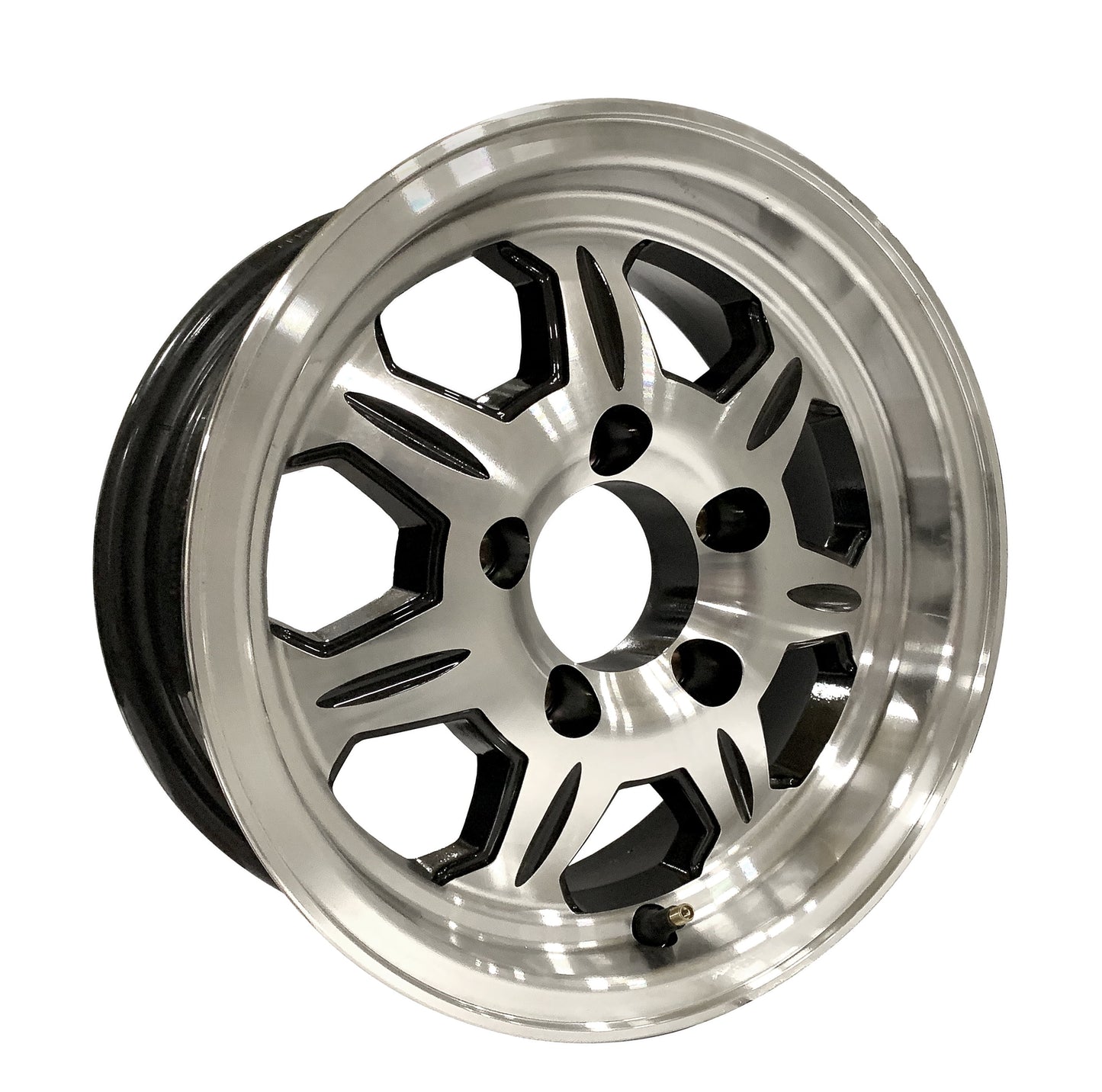 eCustomrim Aluminum Trailer Wheel 13X5 13 Inch Rim Black and Machined 5 Lug RLEL35545BM