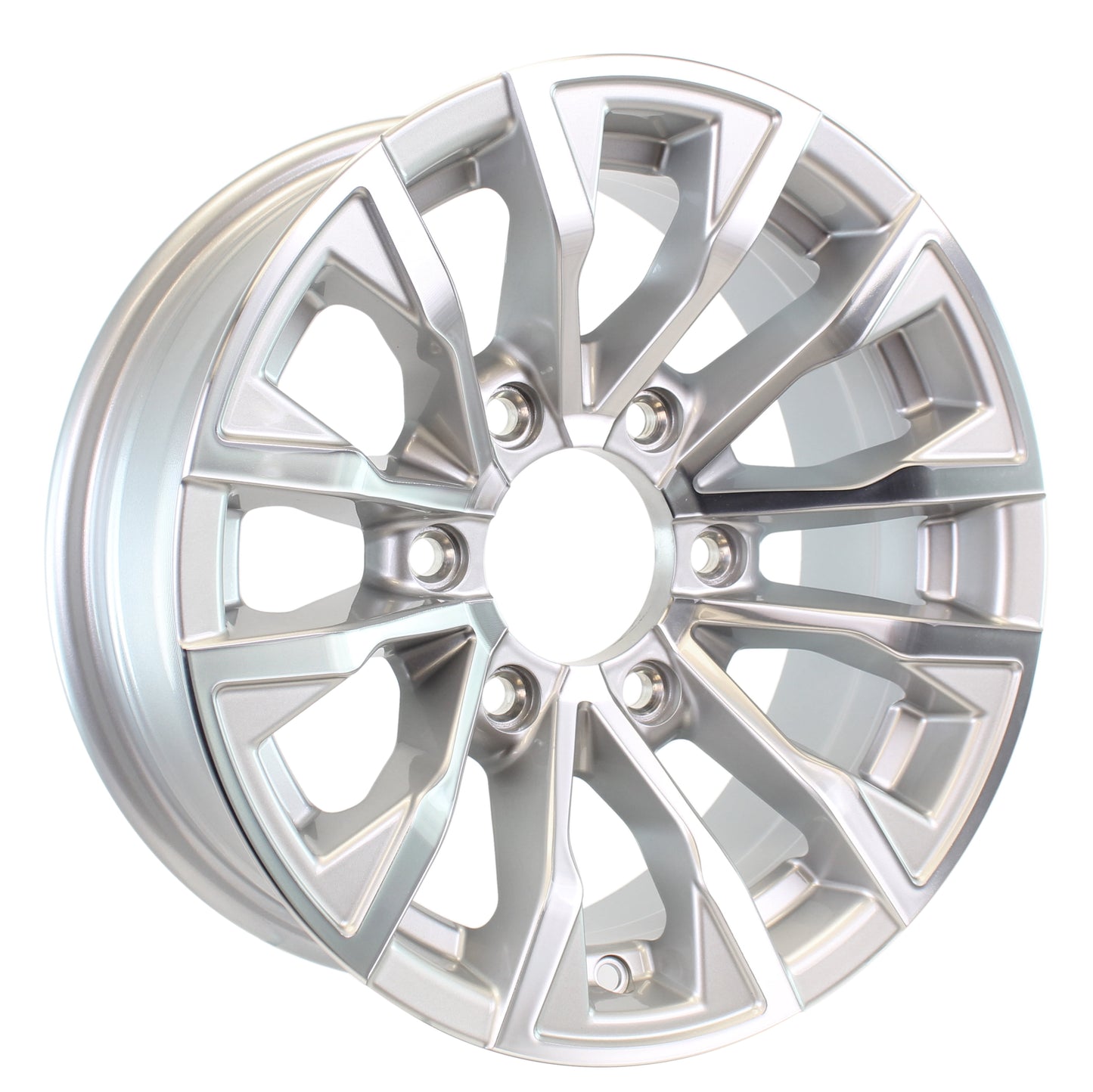 eCustomrim Aluminum Trailer Wheel 15X6 15 Inch Edge Silver 6 Lug On 5.5" Center Rim