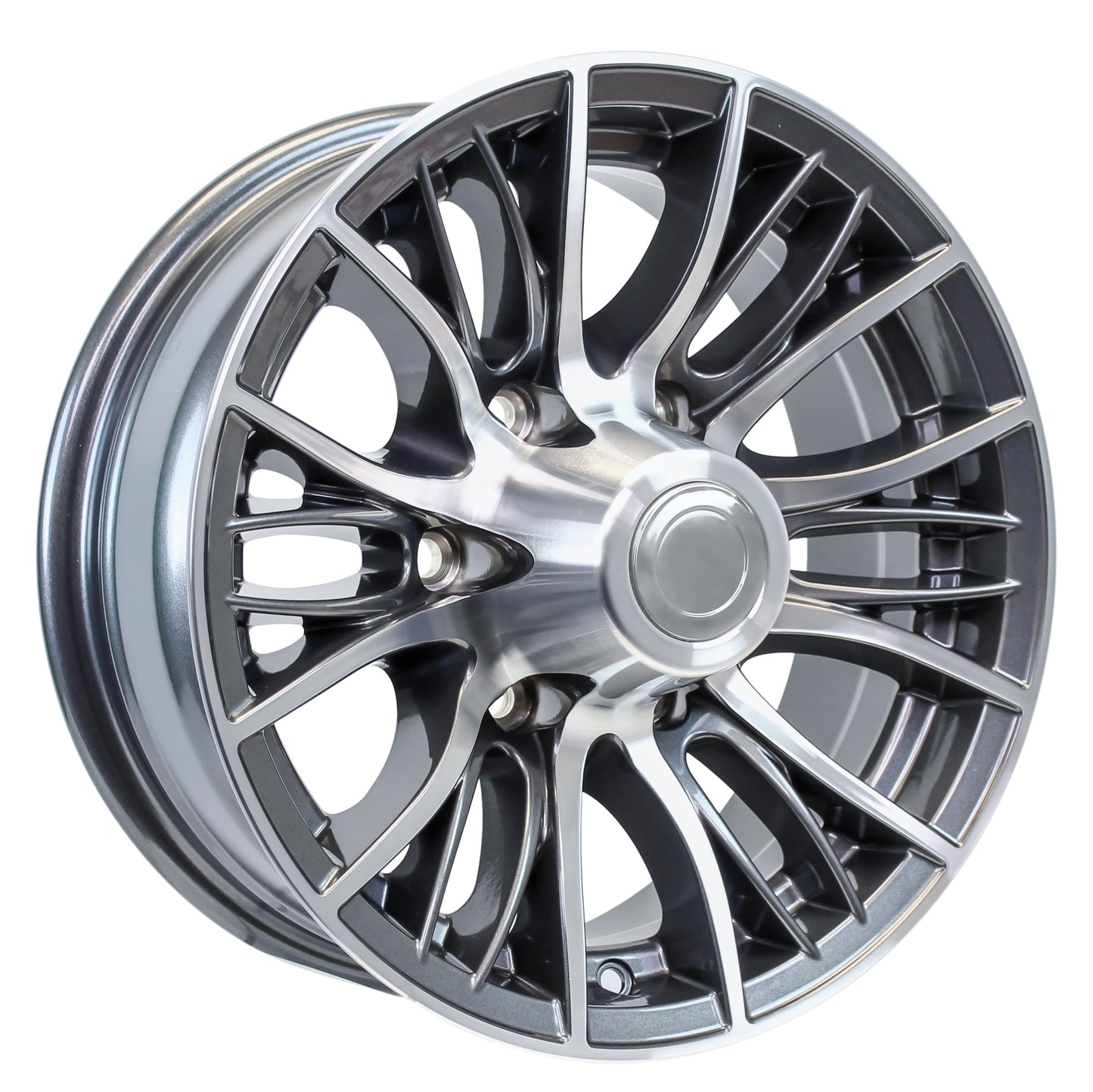eCustomrim Aluminum Trailer Wheel 16X6 16 Inch Evolution Grey 6 Lug On 5.5" Center Rim