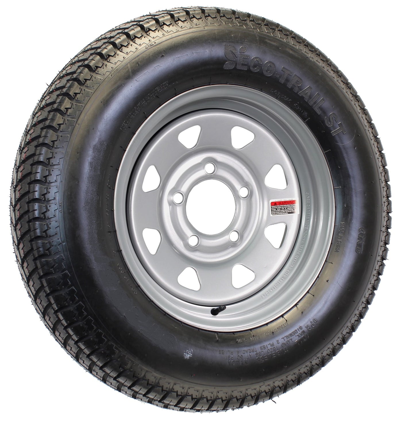 eCustomrim Mounted Trailer Tire Rim ST175/80D13 175/80 D Load C 5-4.5 Silver Spoke Wheel