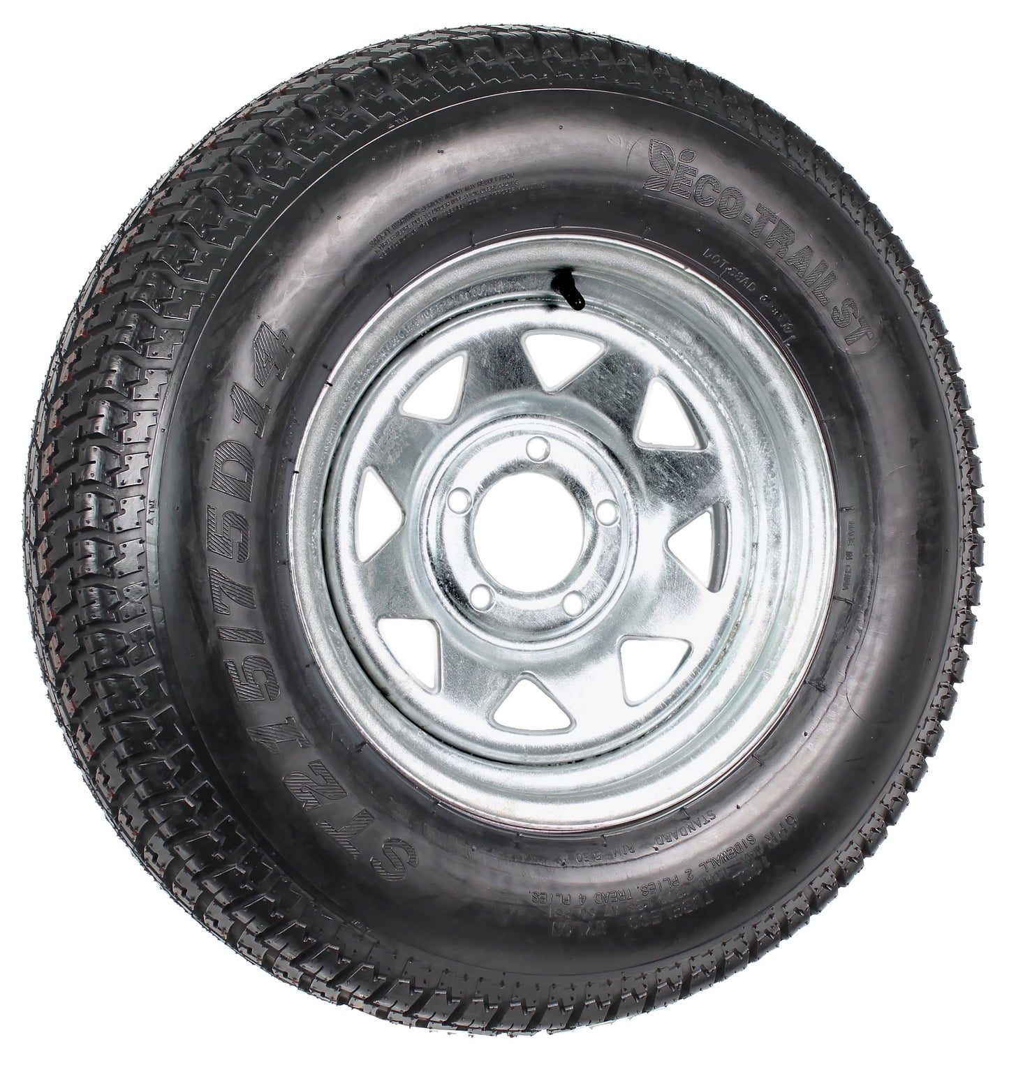 eCustomrim Trailer Tire Rim ST215/75D14 14 in. Load Range C 5 Lug Galvanized Spoke Wheel