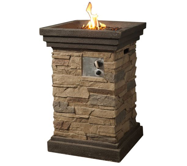 Teamson Home 20" Square Column Gas Fire Pit
