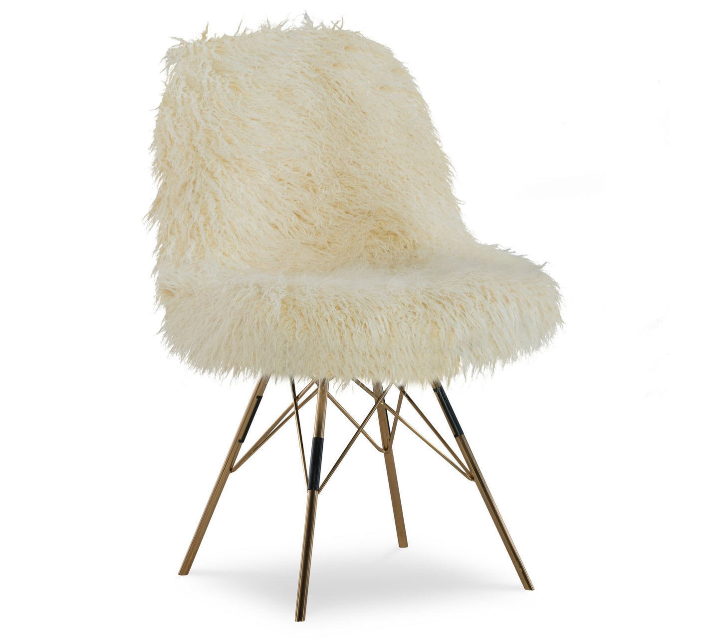 Linon Home Riley Faux Fur Comfy Armless Home Of fice Chair