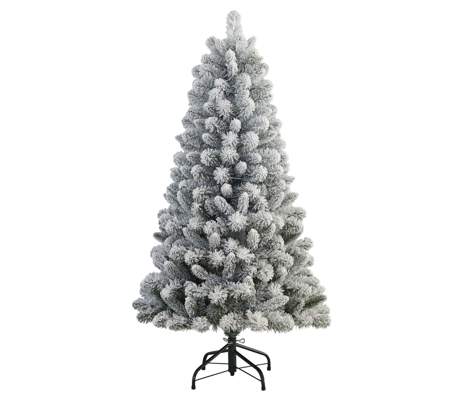 Puleo 4.5 Flocked Virginia Pine Christmas Tree with Stand