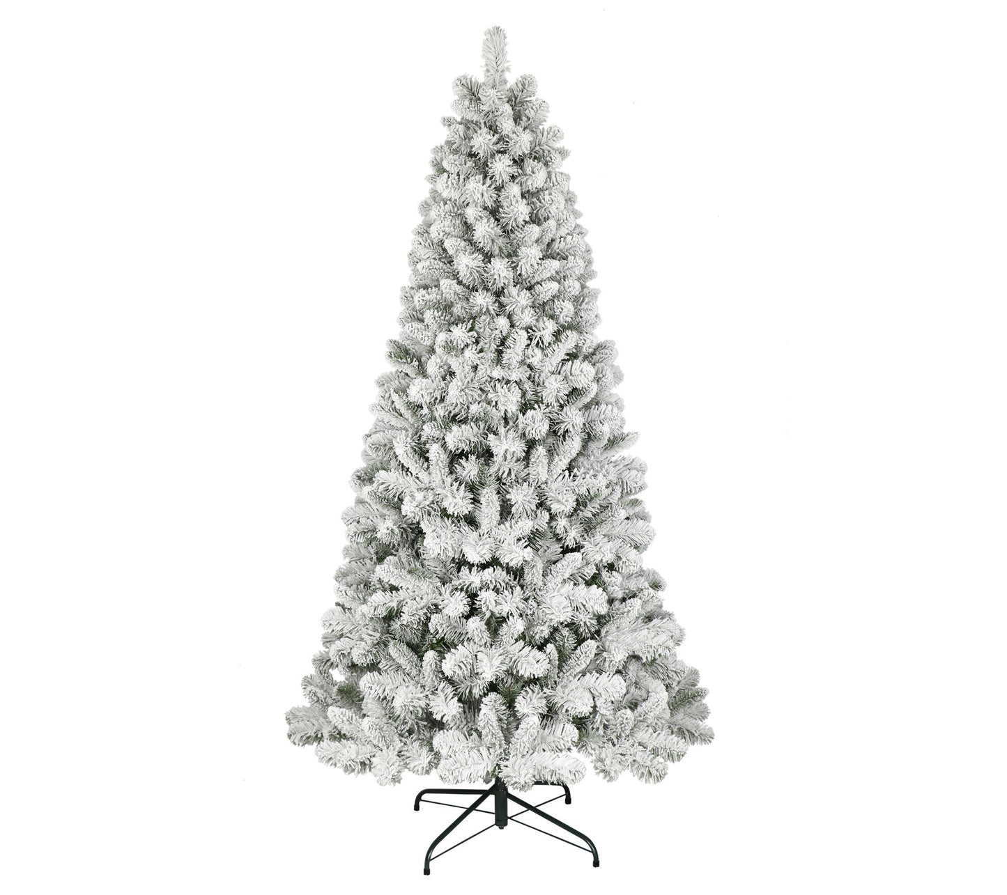 Puleo 7.5' Floc ked Virginia Pi ne Christmas Tr ee w/Stand