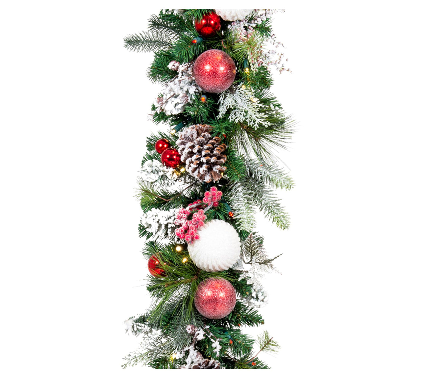Village Lighting 9' Pre-Lit LED Garland-FrostedWonderland